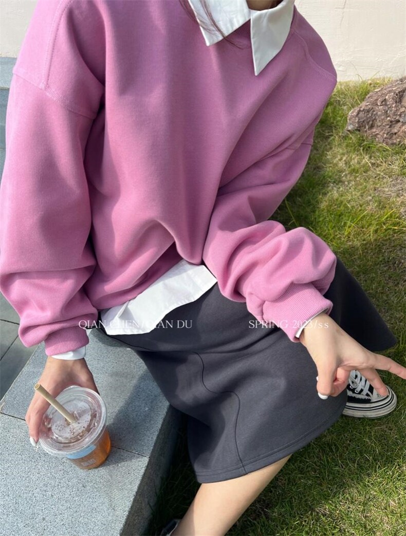 现货春季新款简约卫衣，女装卫衣/绒衫，QIANCHEN 谦晨(1F)