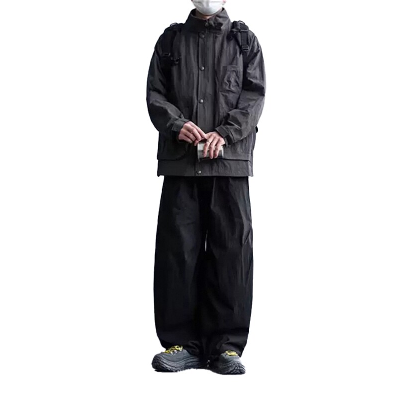 网图慎用斜切褶皱直筒休闲裤男大码阔腿工装裤K24125-特P28控58,男装工装外套,电商A001-1