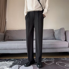 秋冬保暖毛呢男士直筒西装裤轻熟风休闲裤半松紧九分长裤X245，男装休闲裤，星座1116A-2（原606A-1）