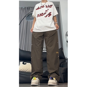 速干夏季凉感宽松休闲裤男美式透气牛仔直筒裤25XK67188特批36图片