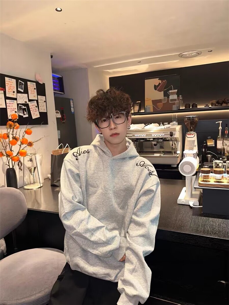 卫衣男连帽港风宽松潮牌字母印花百搭外套新款513AWY2395P47,女装短外套,星座513A