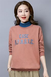 2021年秋季新款潮韩版休闲百搭半高领卫衣女长袖打底衫女士上衣图片