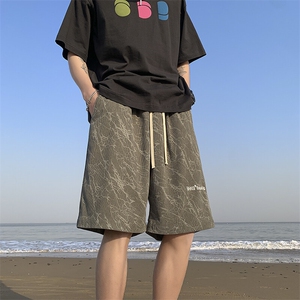 春夏新款趣味字母绣花灯芯绒短裤宽松 M~4XL XZ604-DK502-P35控48图片