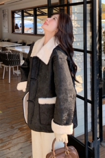 新中式爆款盘扣提花毛毛短外套女2024冬季新款减龄气质加厚棉衣潮，女装派克服，2C305