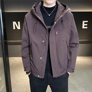 M21 P120 2025秋冬新款二棉加棉夹克连帽冲风衣男士外套棉服图片