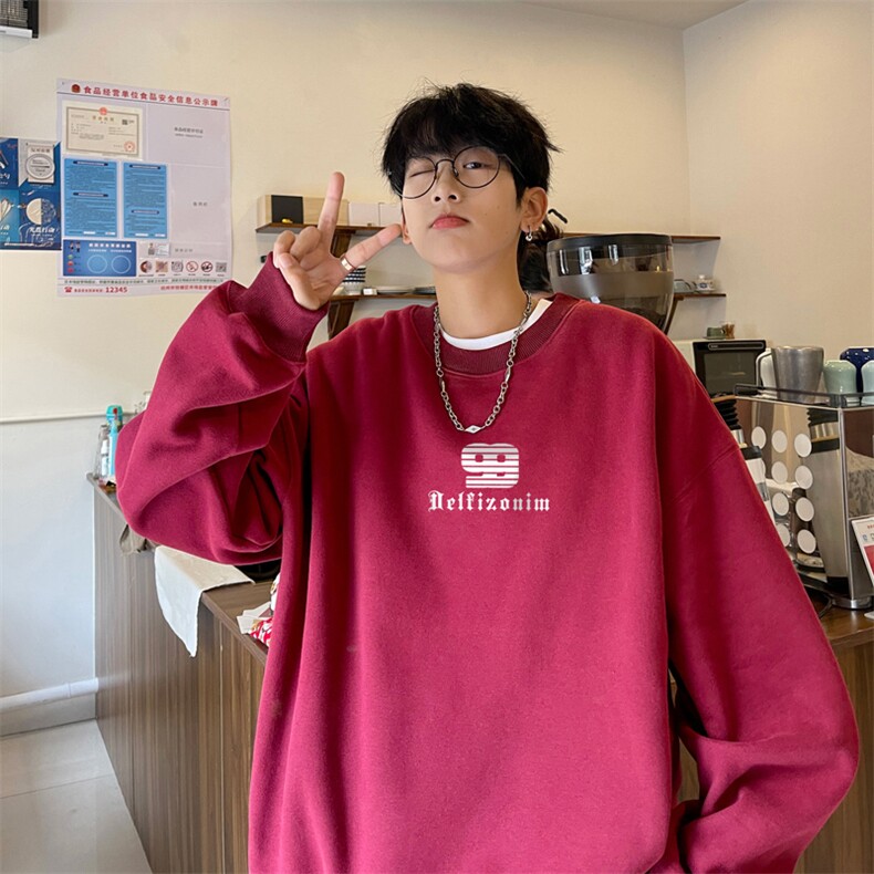 ！圆领卫衣男装港风长袖T恤男外套男WY188-P28,男装卫衣,电商B367