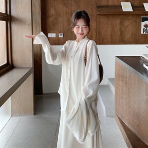 韩版流苏三件套马甲十衬衣十裙子三件套套裙2C267-119-P215-K305，女装套装/套裙，茵姿媚