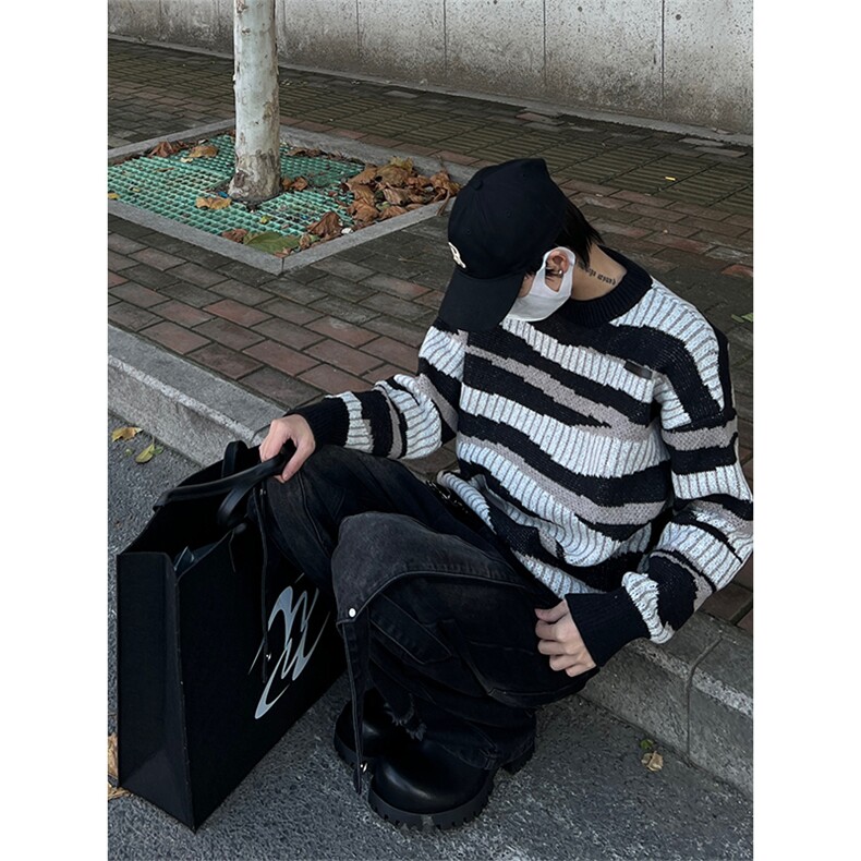 博主图cleanfit马海毛毛衣男宽松慵懒风高级感针织衫MY04-P60,男装针织衫/毛衣,星座1007（原301D）