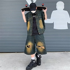 男潮流休闲套装宽松套装牛仔套装TA004P80，男装休闲套装，星座1116-2