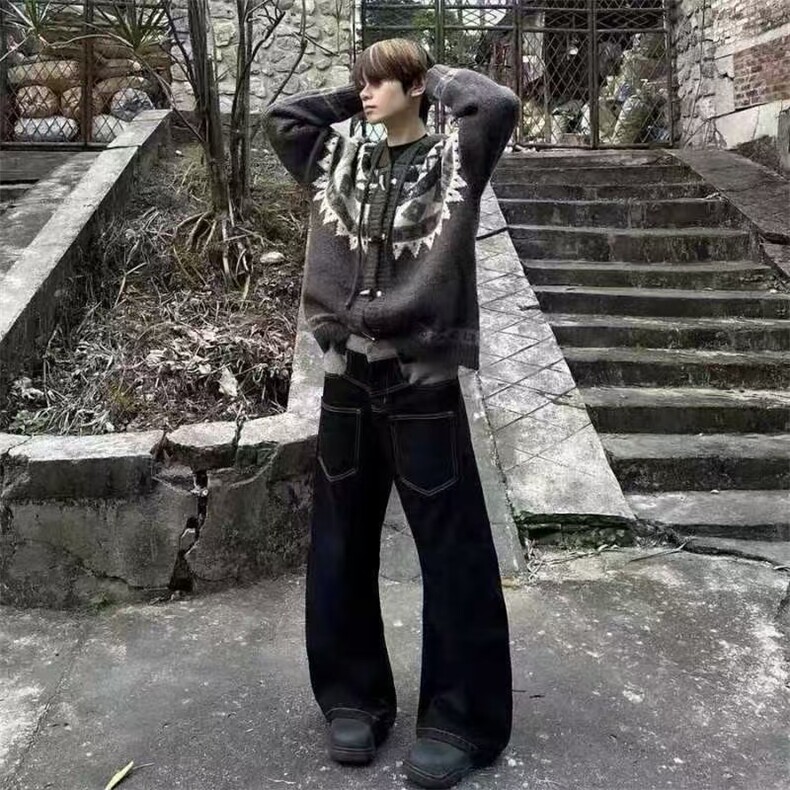 网图费尔岛牛角扣连帽毛衣男美式复古开衫针织外套MY1772-特P63,男装针织衫/毛衣,星座1007（原301D）