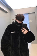 D3124-TP95168新款冬季仿兔毛绒外套时尚纯色情侣棉衣男女，男装棉衣，电商A102