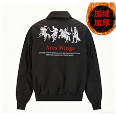 美式宽松斯巴达时代刺绣加绒夹克潮牌情侣男女，男装夹克，四季星座505