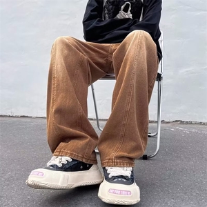 美式复古阔腿休闲宽松长裤牛仔裤男春秋季潮牌直筒裤子 K6154-P40图片