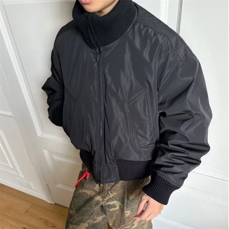 现货DRS098-批75美式外套男冬季廓形飞行夹克棉服图片