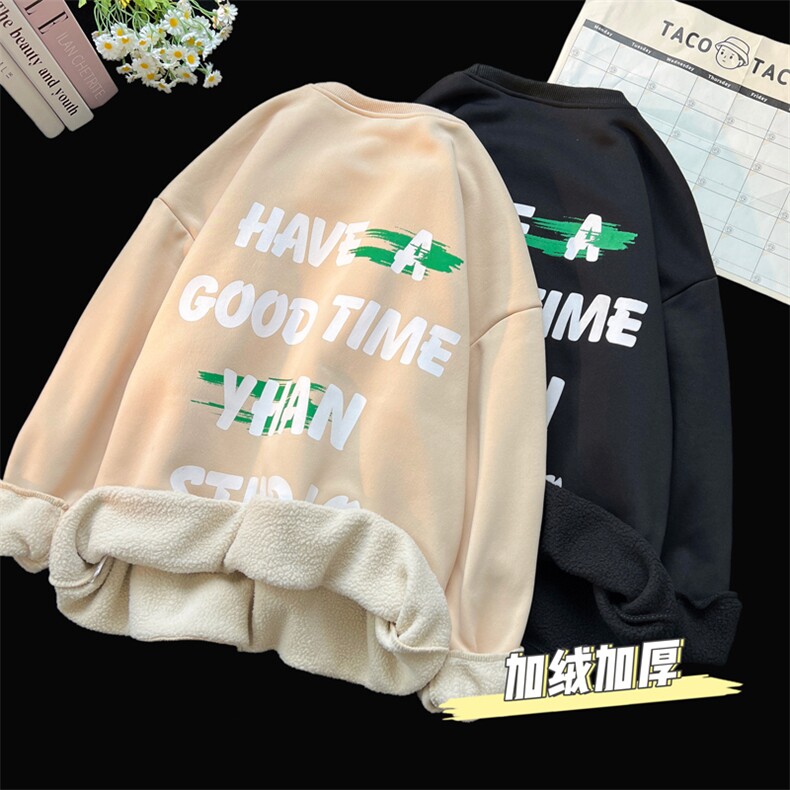 抖音供货、重磅加绒加厚卫衣秋圆领宽松D223A-DY-WY2209-P45图片