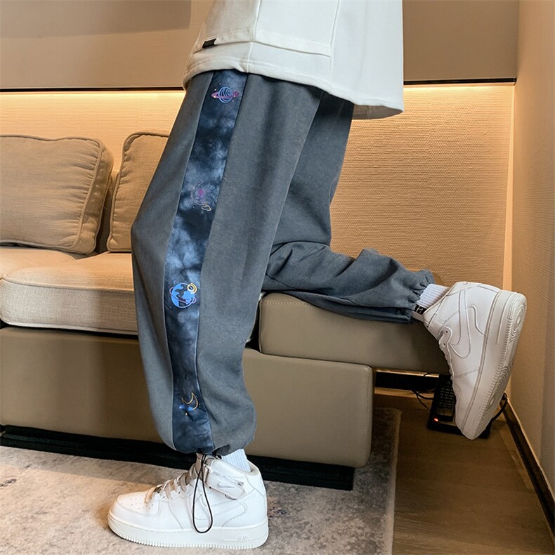 新款男百搭纯色直筒港风休闲裤B62-P40控78图片