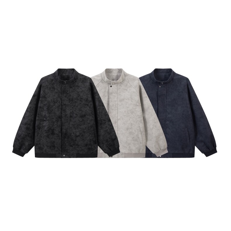 PY302/P85春装新款现货立领皮夹克男雾面潮流宽松大码皮衣外套，男装夹克，电商基地A050