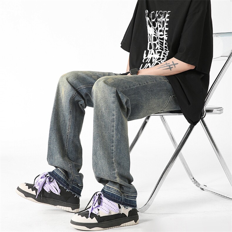 美式高街水洗做旧复古牛仔裤潮流宽松休闲裤A161-S2368-P56,男装牛仔裤,电商A161
