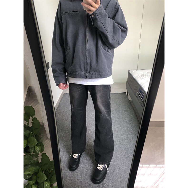 B221美式ins高街暗黑光版修身微喇牛仔裤LK23137-P55控78,男装牛仔裤,电商B221