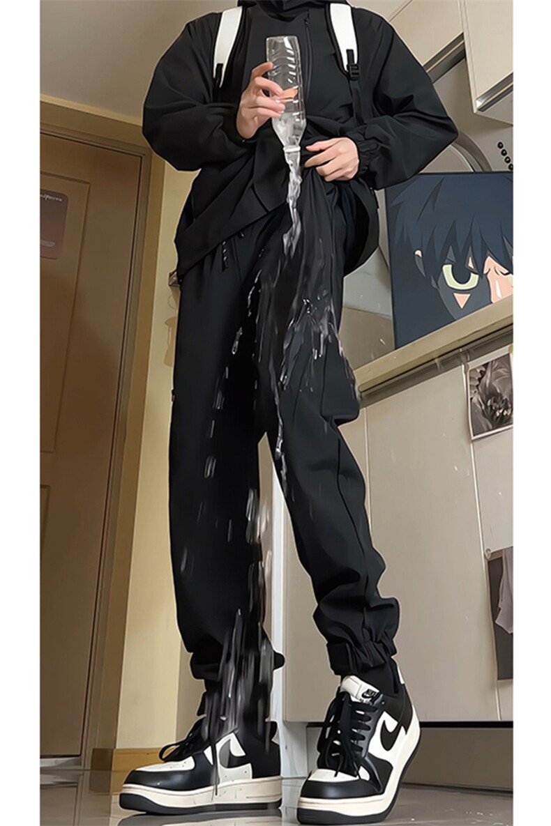 魔术贴束脚冲锋裤男款防风防水登山户外机能运动裤KZ018P50加绒60,男装休闲裤,电商B312