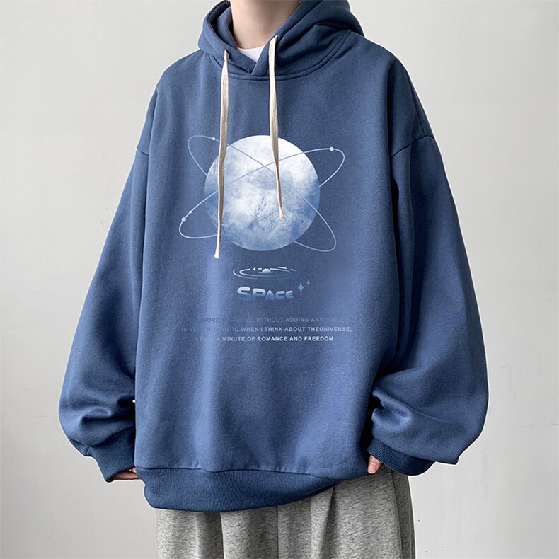 WY2241-P35加绒款-P40纯棉连帽卫衣男大码运动帽衫宽松薄外套男,男装卫衣,电商A040