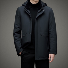 2023年新款水貂毛皮领羽绒服冬季中年男士爸爸装休闲加厚保暖外套，男装羽绒服，电商B212（原钱塘6029）