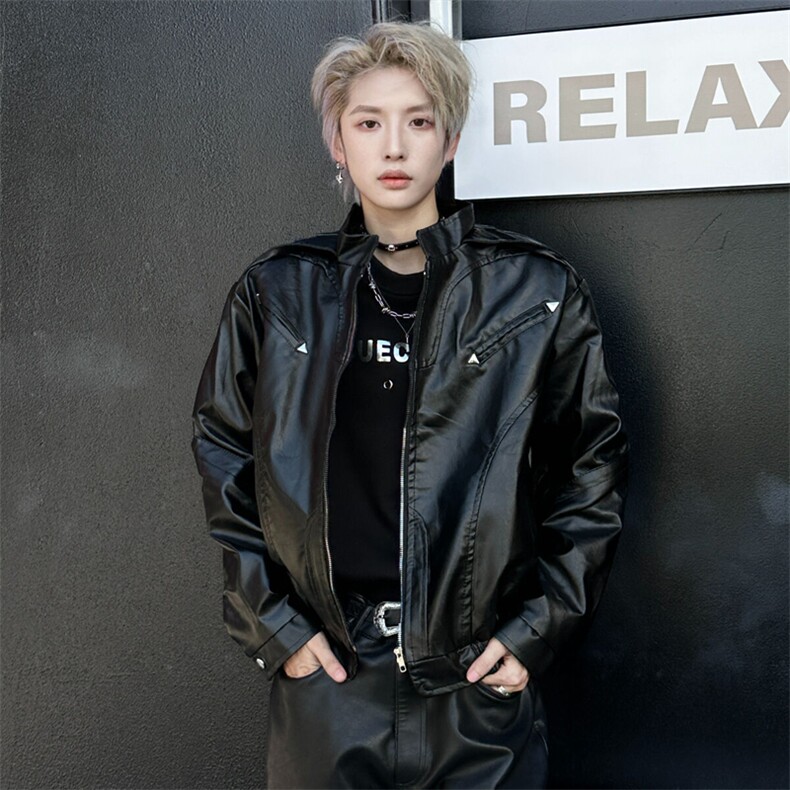 （自家图）美式复古短款垫肩皮衣外套飞行员夹克7004-p98，男装夹克，星座910B