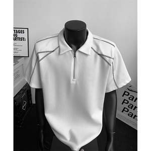 夏季宽松设计款小众POLO衫短袖T恤潮XZ808B-WH069-P48图片