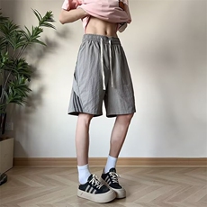 夏季新款美式短裤男潮牌设计感宽松大码运动休闲五分裤子特P25，男装牛仔裤，四季星座505