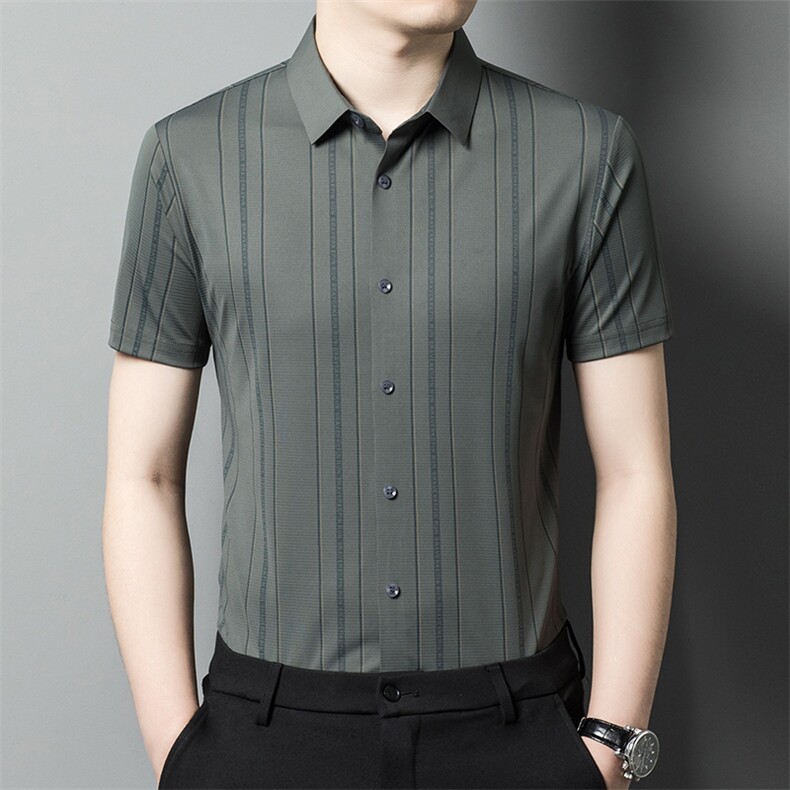短袖男士夏季休闲商务中年爸爸装半袖透气薄款上衣服QST923-P60,男装Polo衫,星座1105-3