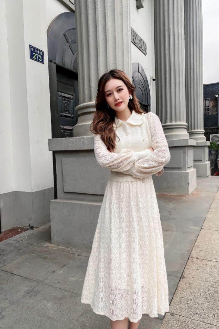 现货，衬衣娃娃领磨毛连衣裙，女装连衣裙，艾丹迪蔓