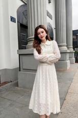 现货，衬衣娃娃领磨毛连衣裙，女装连衣裙，艾丹迪蔓