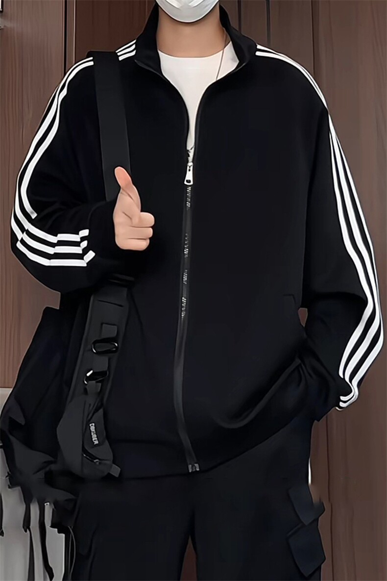 WY5019/P65春装新款高品质不起球织带设计开衫卫衣男潮宽松外套,男装卫衣,电商A141