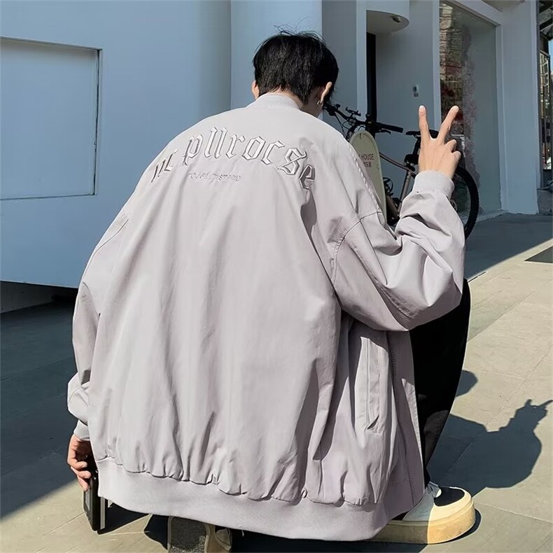 长袖男潮春秋标准简约潮流外穿青春流行棒球领文艺新款夹克拉链,男装夹克,星座1210-1