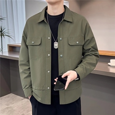 C6-P85翻领外套男士春秋季潮牌高级感衬衫男款春装痞帅工装夹克，男装夹克，星座703-1