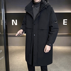 标90羽绒服男中长款连帽2025新款冬季外套B240-YR8019-1-P365，男装羽绒服，电商B240
