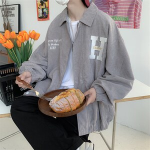 春秋ins潮牌设计感灯芯绒外套秋季高级感高街夹克男 W3784-P58图片