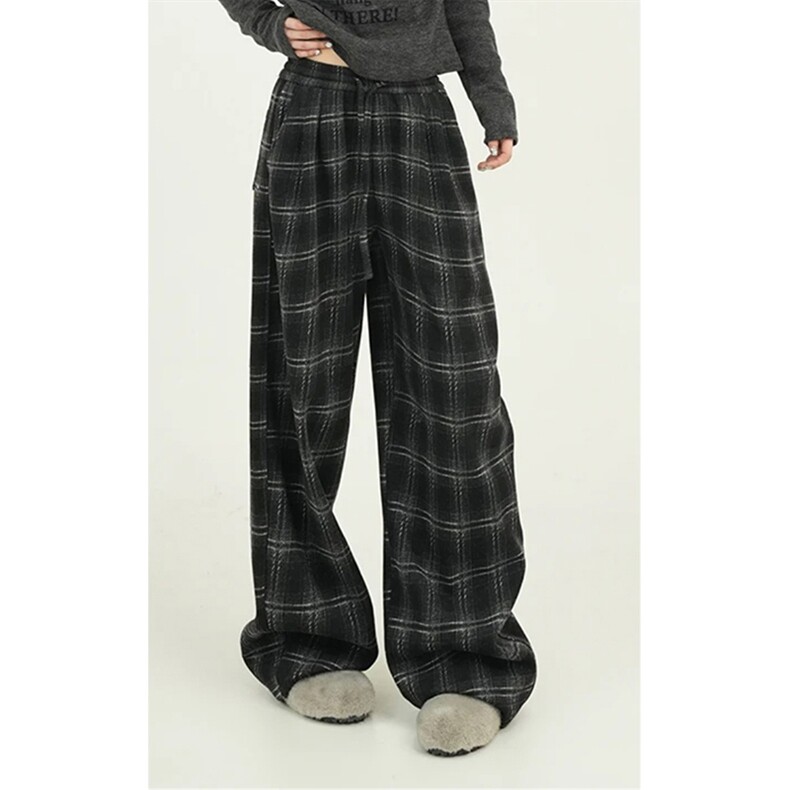 （网图慎用）特批P45无差价秋季磨毛格子直筒大码休闲裤男K5979，男装休闲裤，电商A001-1