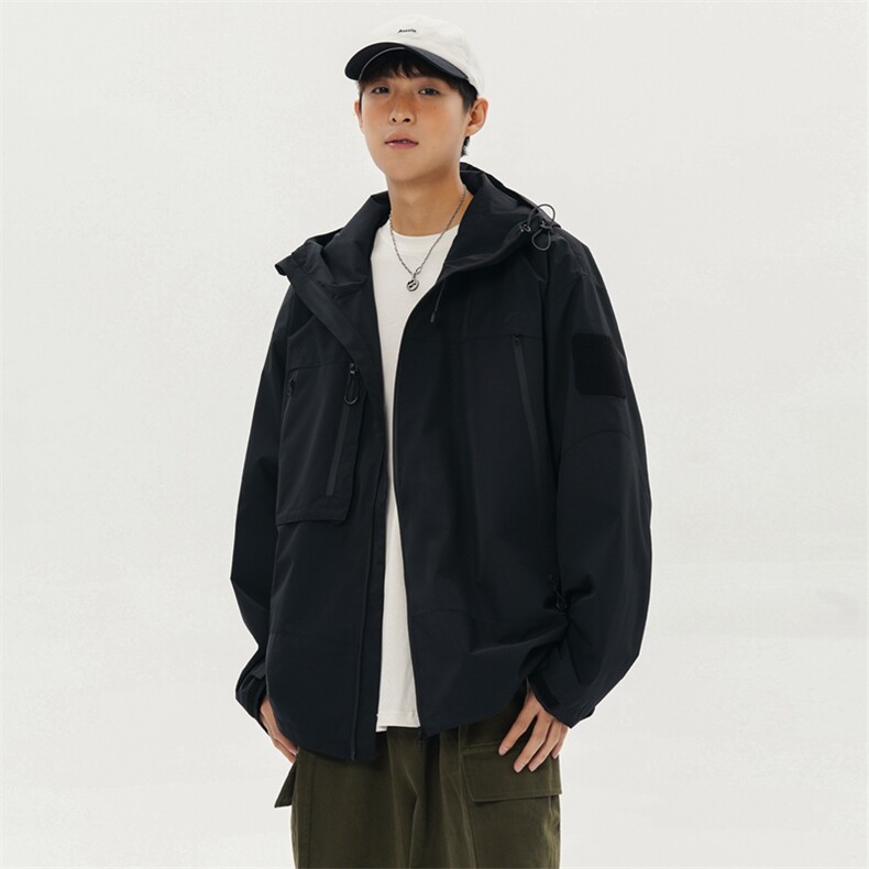 中性风工装冲锋衣男高品纯色宽松夹克外套DSA157B-J91-P60,男装夹克,电商A157B