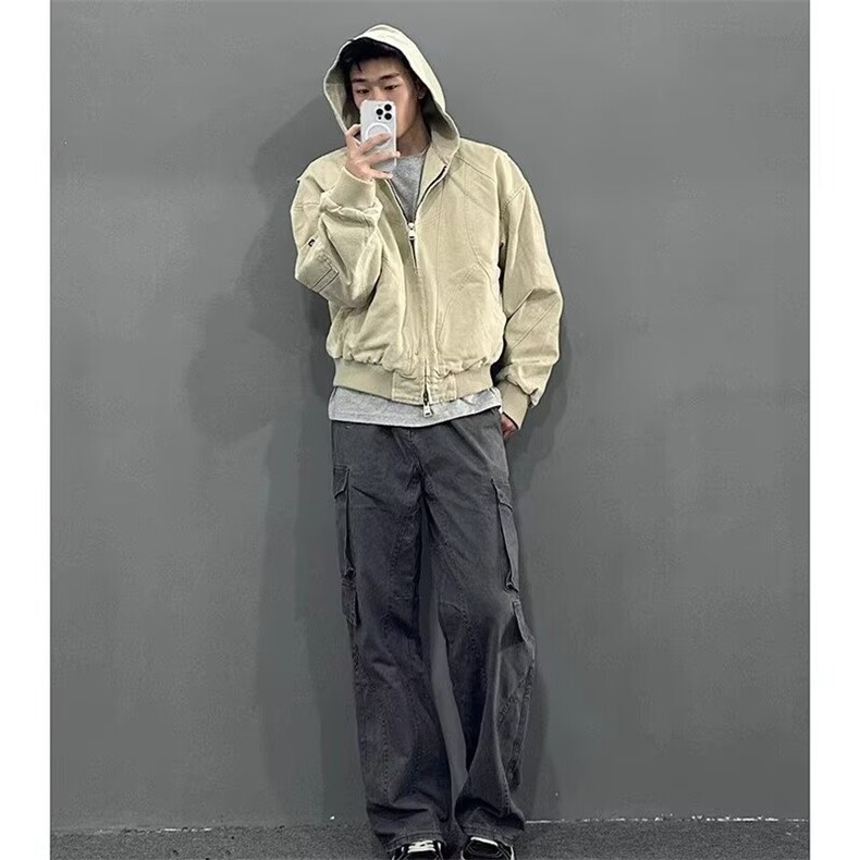 新款日系潮流百搭简约夹克双层有内里慵懒流行513AJK2519P75,男装夹克,星座513A