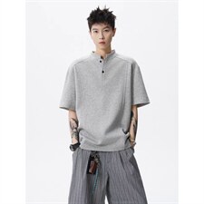 网图-高街痞帅夏季POLO衫正肩拼接男装短袖T恤大码上衣S430-特28，男装T恤，电商A233-1