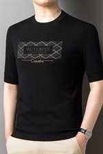 短袖薄款男士圆领卫衣印花2023春秋季中年商务休闲打底衫上衣男装，男装卫衣，电商B212（原钱塘6029）