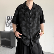 夏装2025新中式盘扣复古衬衫男女同款风上衣大码汉服衬衣大码，男装衬衫，星座909