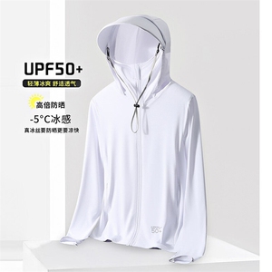 可拆卸帽UPF50+防紫外线情侣防晒衣轻薄透气凉感皮肤衣F03-P37图片