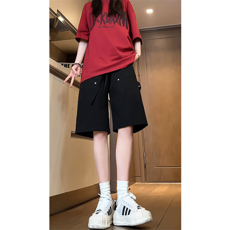 特批P25无差价夏季冰丝垂感中裤设计感潮牌直筒五分短裤男DK2123图片