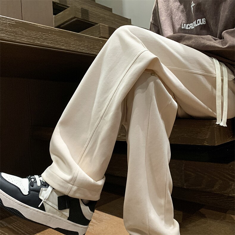 港风秋冬长裤美式高街卫裤宽松休闲针织拖地卫裤K23308-P40控58,男装休闲裤,星座717
