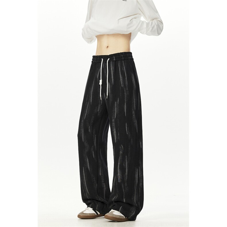 703-K396-P50秋季开口笑烧花流星印花直筒休闲长裤，男装休闲裤，星座703