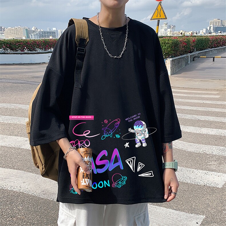 Q11186-P30春夏季七分袖t恤男大码五分袖男短袖中袖,男装T恤,电商A040