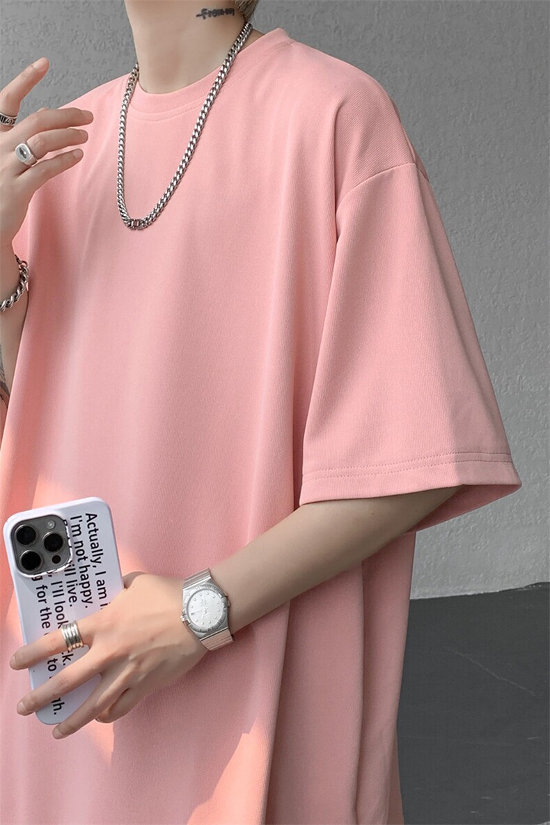 8XL-M高品质重磅棉光版纯色短袖T恤百搭款半截袖五分袖DX332特P23,男装T恤,电商D206-1
