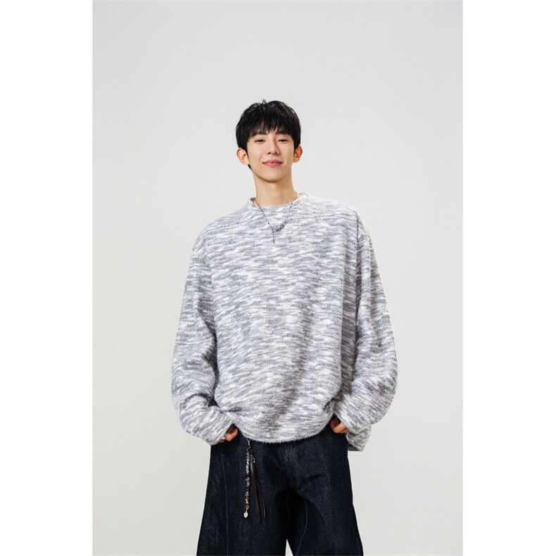 WY10156-特批40控78新款圆领简约套头宽松大码卫衣糯米衣服男,男装卫衣,电商A059